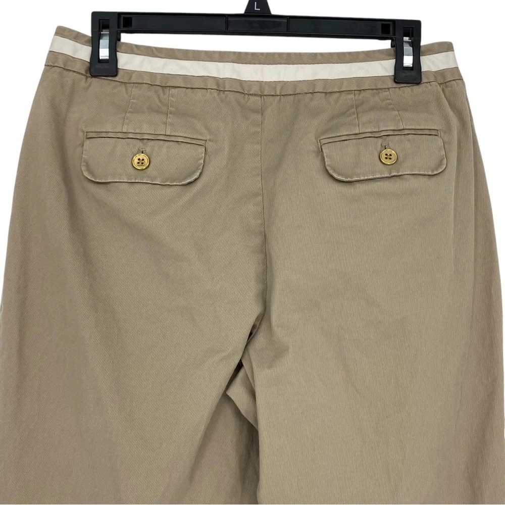 Talbots khaki tan fine ribbed ankle pants wms sz 10P